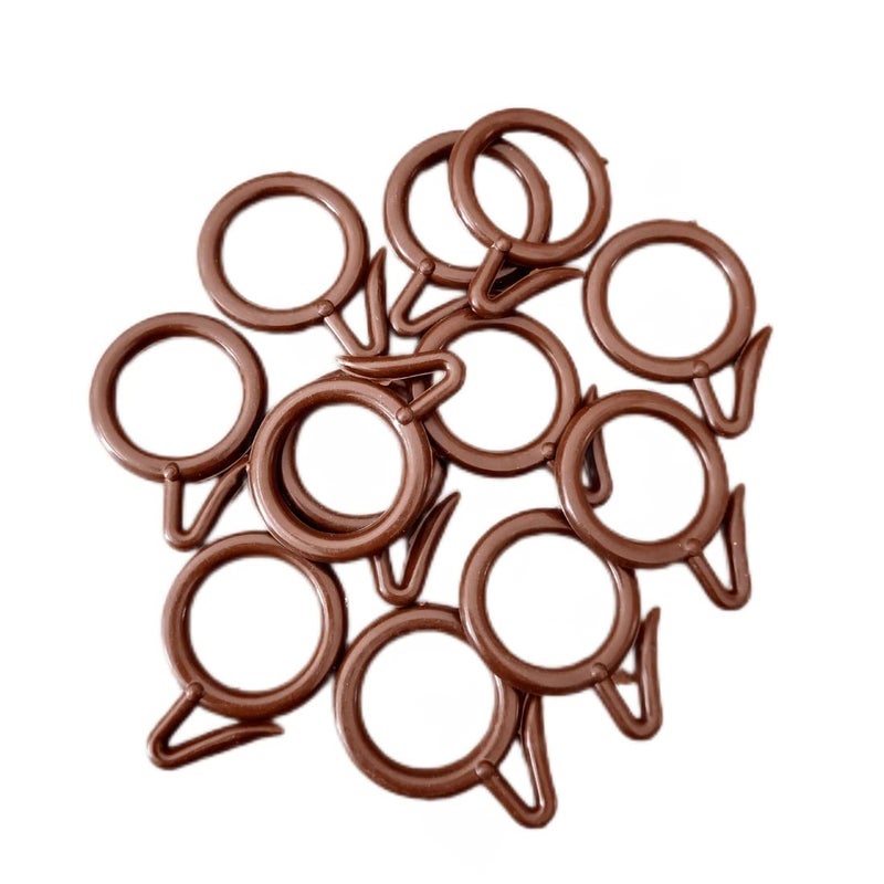Senecio SENECIO 12PcsPack Curtain Hanger Rings Bath Drape Loop Clasp Plastic Shower Door Curtain Hooks  - Image 2