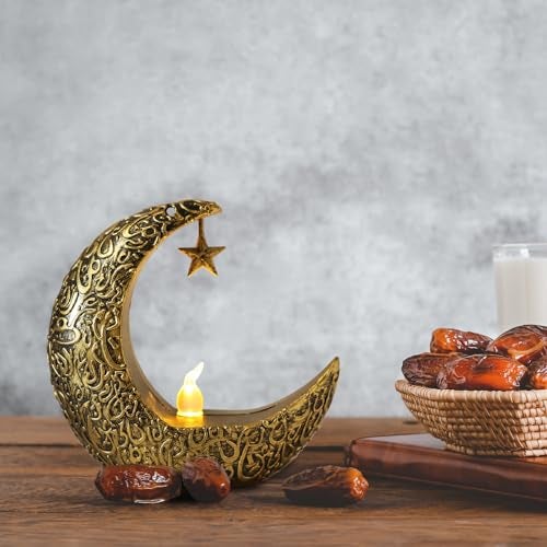 Glodecart 2PCS Mini Ramadan Moon Light for Ramadan Decorations, Black Mini Moon Star Light Eid Lamp for Ramadan Table Decoration Ramadan Gift Home Decor, Eid Ramadan Candle Lights Nightstand Decor - Image 4