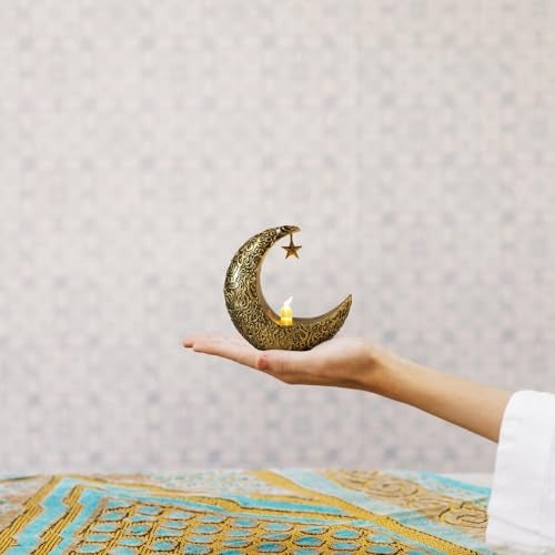 Glodecart 2PCS Mini Ramadan Moon Light for Ramadan Decorations, Black Mini Moon Star Light Eid Lamp for Ramadan Table Decoration Ramadan Gift Home Decor, Eid Ramadan Candle Lights Nightstand Decor - Image 3