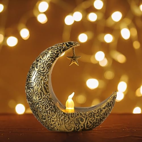 Glodecart 2PCS Mini Ramadan Moon Light for Ramadan Decorations, Black Mini Moon Star Light Eid Lamp for Ramadan Table Decoration Ramadan Gift Home Decor, Eid Ramadan Candle Lights Nightstand Decor - Image 5