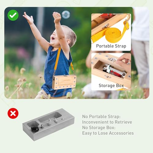 Tilhumt Montessori Screwdriver Board Set Portable Busy Board Screwdriver Toy Set for 35 Toddlers for Travel with Carry Strap Storage Box Kids NutBolt Montessori Educational Tools - Image 5