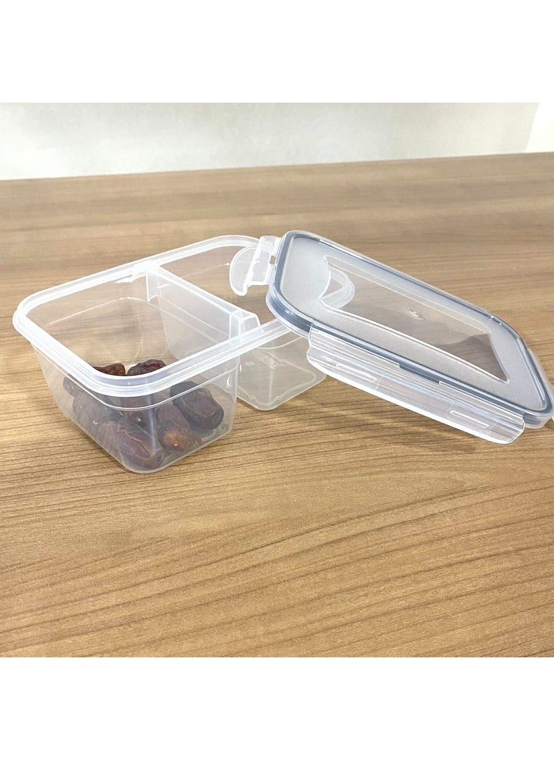 Buffer - ® 2 Compartments 0.45+0.45 Liter Food Storage Container with Lockable Lid LC-524 - Image 1