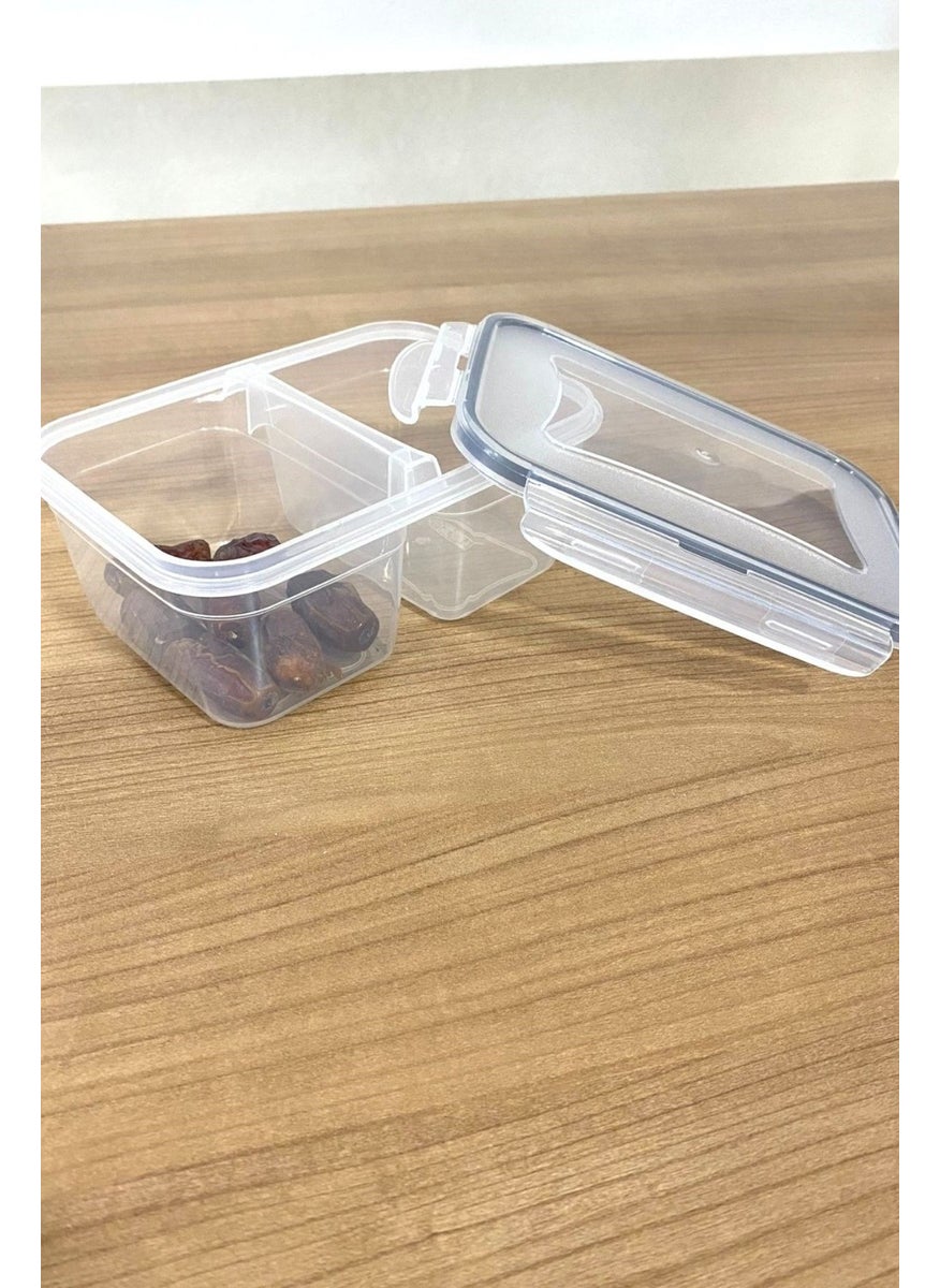 Buffer - ® 2 Compartments 0.45+0.45 Liter Food Storage Container with Lockable Lid LC-524 - Image 1