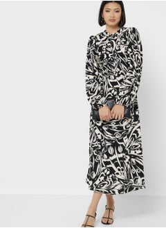 DOROTHY PERKINS High Neck Balloon Sleeve Printed Dress  - Image 4