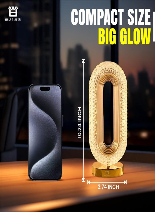 BTfash Oval Crystal Desk Lamp-Touch Control Night Light with Stand, Bedside Lamp, Home Furnishing Decoration, Perfect for Gifts (Oval) - Image 4