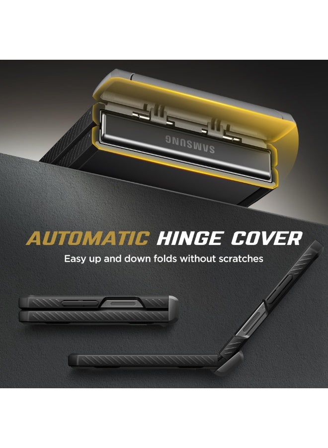 TONGATE 360° Spin Magnetic Stand for Z Flip 7 Case with Privacy Screen Protector, [Compatible with Magsafe] [Anti Spy] Full-Body Shockproof Samsung Galaxy Z Flip 7 Case with Hinge Protection, TiBlack - Image 5