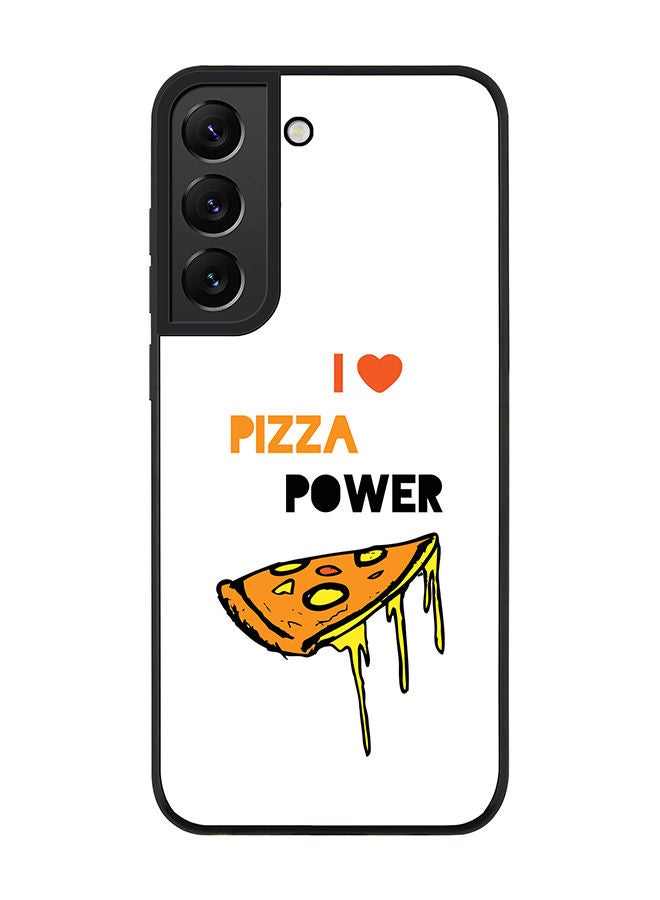 Stylizedd Rugged Black edge case for Samsung Galaxy S21 5G Slim fit Soft Case Flexible Rubber Edges Anti Drop TPU Gel Thin Cover - I Love Pizza (White) - Image 1