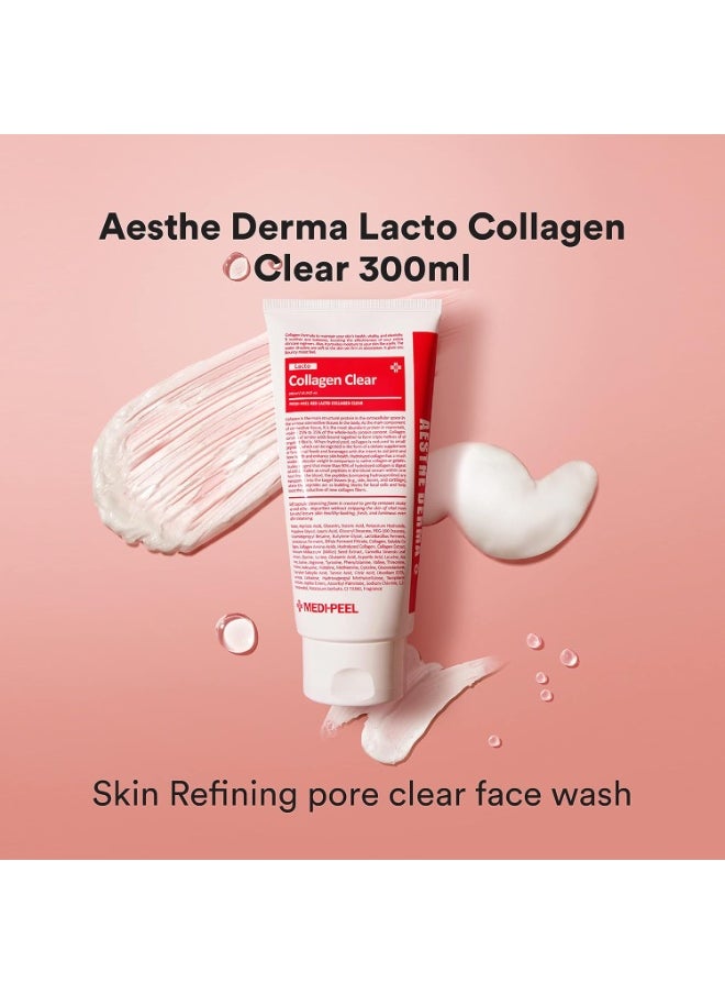 MEDIPEEL Medi-peel Aesthe Derma Lacto Collagen Clear 300ml | Korean Facial Cleansing Foam | K-Beauty Skincare | Collagen Cleanser | Deep Cleansing | Pore Tightening | Micro Bubble  - Image 2