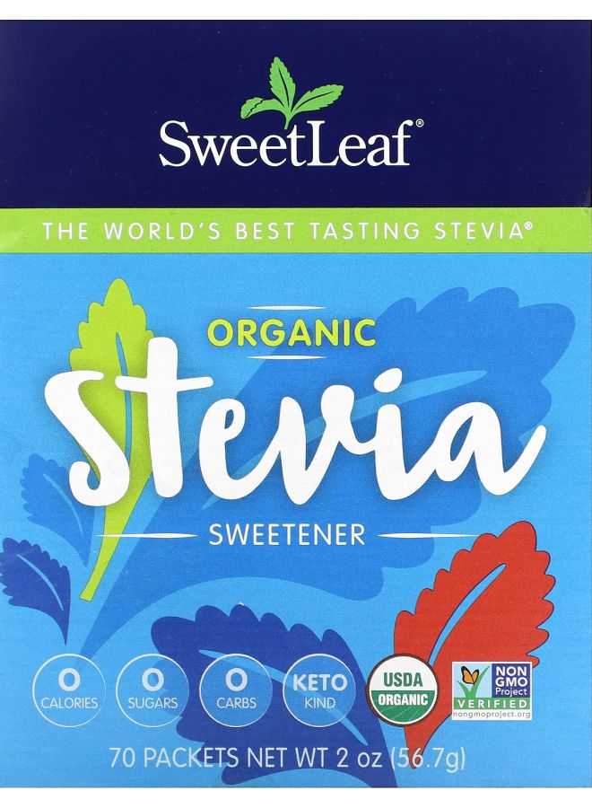Organic Stevia Sweetener 70 Packets 2 oz (56.7 g)
