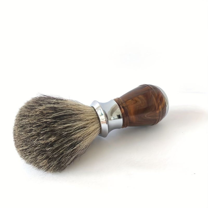 Coffee Badger Hair Mixed Shaving Brush With Acrylic Zinc Alloy Handle For Men Wet Shaving Barber Shave Cream Soap - Image 1