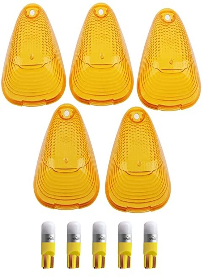 HERCOO LED Roof Lights Lenses Amber Cab Marker Clearance Running Compatible with 1999-2016 Ford Super Duty F250 F350 F450 F550 Aftermarket Replacement - Image 1