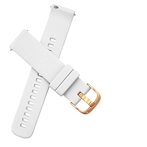 Abanen Silicone Watch Bands for Garmin Vivoactive 4S / Venu 2S / Venu 3S / Vivomove 3S, Soft Sport 18mm Quick Release Waterproof Replacement Wristband Strap for Garmin Forerunner 255s/265s (White) - Image 3