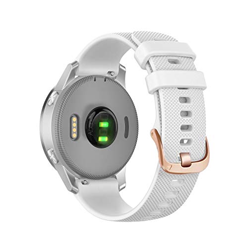 Abanen Silicone Watch Bands for Garmin Vivoactive 4S / Venu 2S / Venu 3S / Vivomove 3S, Soft Sport 18mm Quick Release Waterproof Replacement Wristband Strap for Garmin Forerunner 255s/265s (White) - Image 1