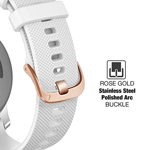 Abanen Silicone Watch Bands for Garmin Vivoactive 4S / Venu 2S / Venu 3S / Vivomove 3S, Soft Sport 18mm Quick Release Waterproof Replacement Wristband Strap for Garmin Forerunner 255s/265s (White) - Image 4