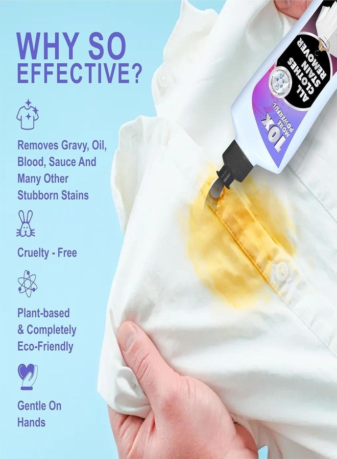 Fixily Stain Remover for Make-up, Pen, Ink, Cuff & Collar Stains | Removes all types of hard Stain on fabric | Safe on all Colours | Specialist for Cotton Linen Polyester Blended Fabric Denim - 300ML - Image 2