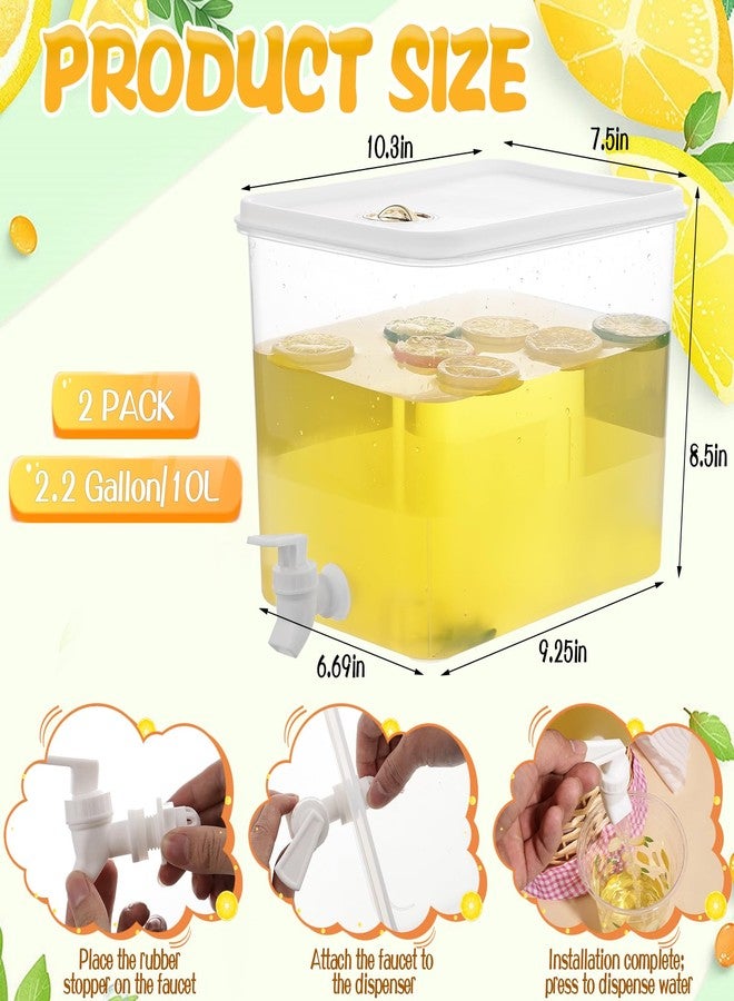 Foxtell Lemonade Stand Supplies Include 2 Pack 8.5L Plastic Drink Dispenser with Spigot 50 Sets Lemonade Cups with Lids and Paper Straws,17oz Disposable Iced Coffee Plastic Cup for Water Juice - Image 2