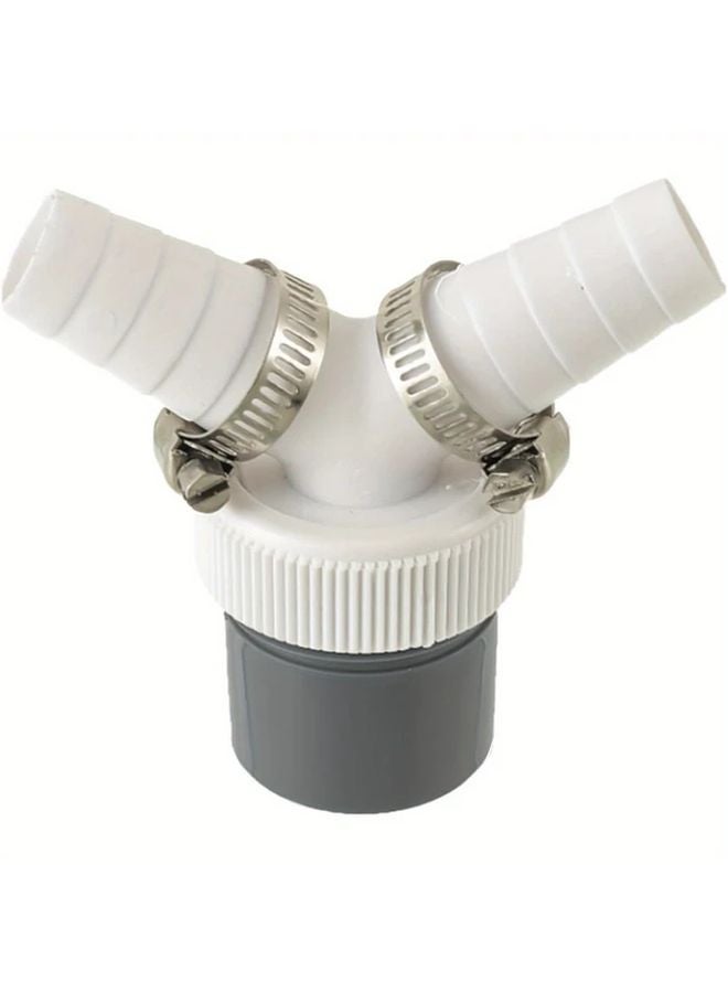 Y Shaped Drain Adapter Converter 18 24mm Input 40mm Outlet With Soft Rubber Hose Clips 1pc - Image 1