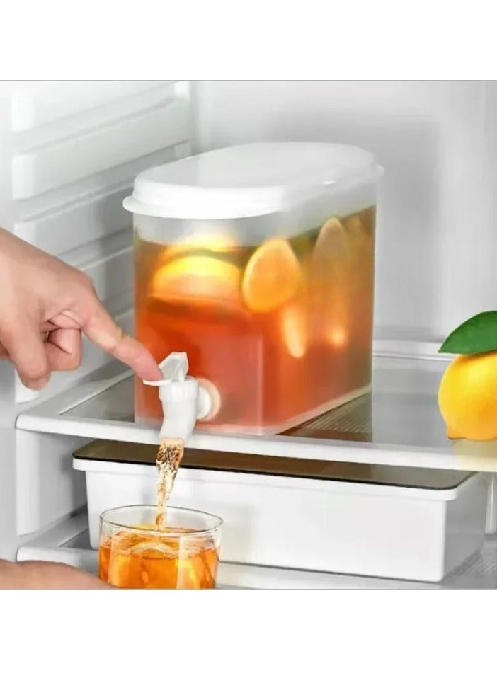 AROAQ Water Jug With Faucet, Large Capacity Beverage Dispenser, Portable And Convenient Household Refrigerator Drinkware Container, Strong Durable Cold Water Pitcher For Home Office Party, (3.5L) - Image 2