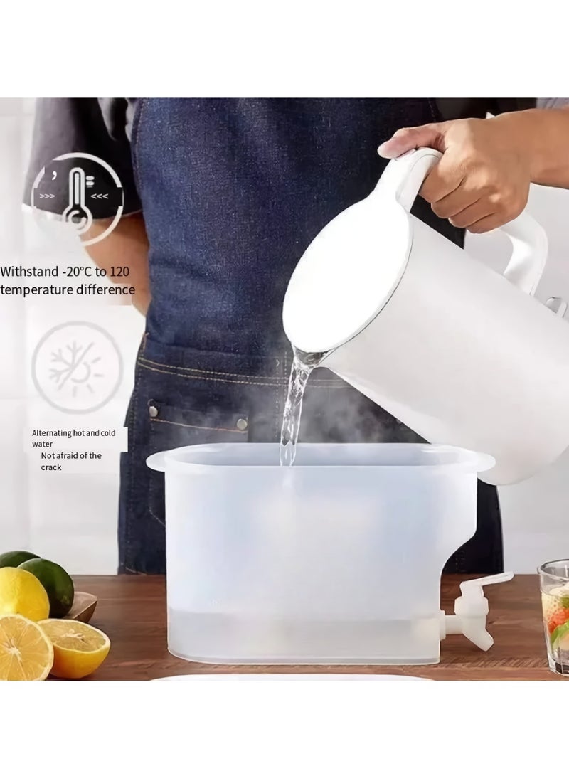 AROAQ Water Jug With Faucet, Large Capacity Beverage Dispenser, Portable And Convenient Household Refrigerator Drinkware Container, Strong Durable Cold Water Pitcher For Home Office Party, (3.5L) - Image 3