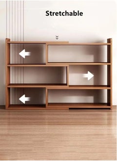 Kutis 5-Tier Desktop Bookcase Retractable Bookcase Brown 120x17x80 cm  - Image 4