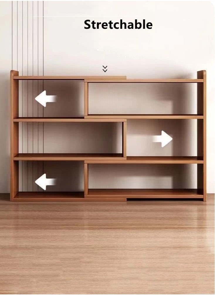Kutis 5-Tier Desktop Bookcase Retractable Bookcase Brown 120x17x80 cm  - Image 4