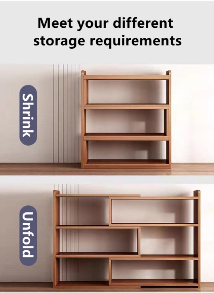 Kutis 5-Tier Desktop Bookcase Retractable Bookcase Brown 120x17x80 cm  - Image 5