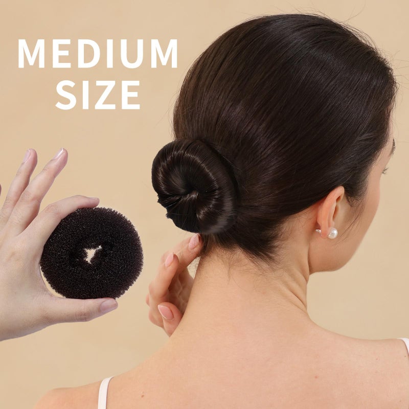 FANDAMEI Hair Bun Maker for Kids, 4PCS Donut Bun Maker Small with 4PCS Extra Small Hair Buns Kit. Ballet Hair Bun Maker for Kids, Hair Bun Set with Elastic Hair Ties, Hair Pins.(Brown) - Image 4