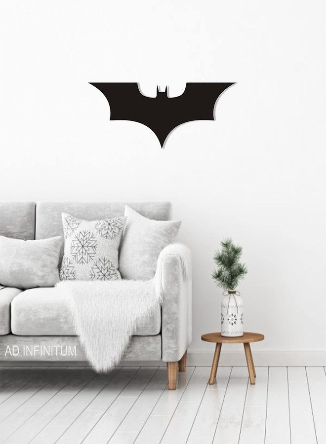 AD INFINITUM ® Superheros logo wall art| 6mm MDF Wood (without lights)| for Comic Lover, Gifting, Kids Room, Gaming Setup, Gaming Room, Man Cave (pack of 1 | the Dark Knight) - Image 1