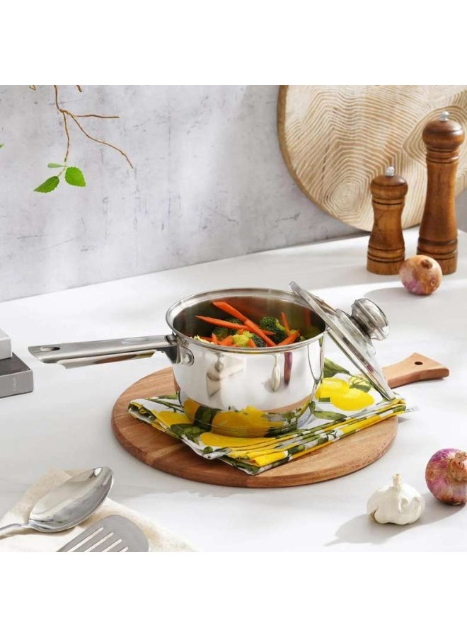 Pan Home قدر صلصة أمارا مع غطاء - كروم - Image 1
