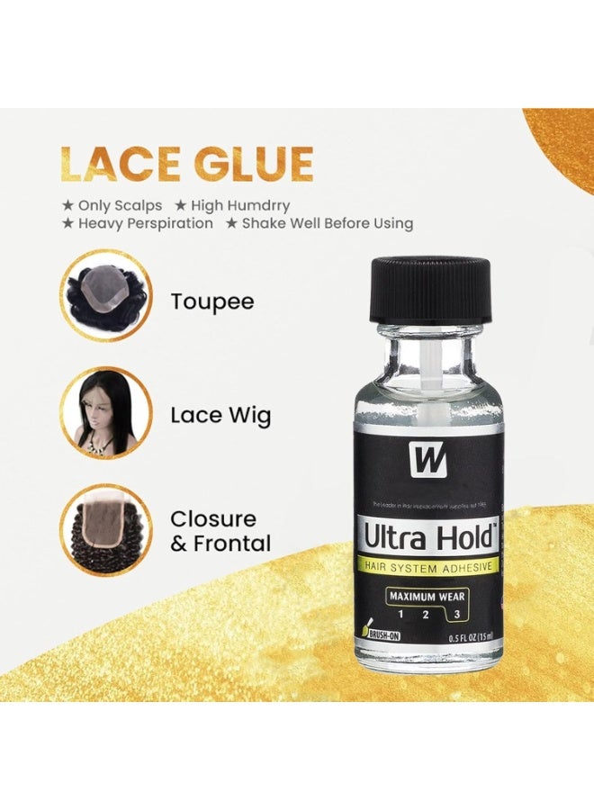 Walker Tape Wig Glue Lace Front, Invisible Bonding Adhesive for Poly and Lace Wigs, Strong Hold Waterproof Hair Glue, Oil-Resistant, Latex-Free Wig Adhesive for Daily Use, 15ml - Image 2