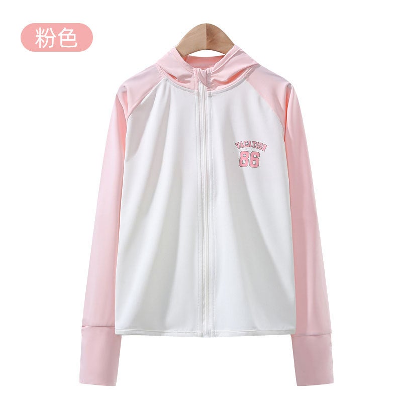 Children'S Sunscreen Clothing For Boys And Girls Uv-Resistant Hooded Zipper Shirt For Primary And Secondary School Students Ice Silk Breathable Sunscreen Jacket - Image 1