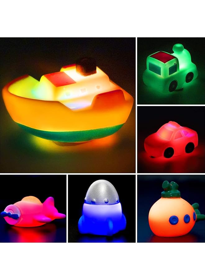ELECDON مجموعة ألعاب حمام عائمة مضيئة مكونة من 6 قطع للأطفال الصغار وأعياد الميلاد وحمام السباحة وحوض الاستحمام للأولاد والبنات والأطفال في مرحلة ما قبل المدرسة - Image 1