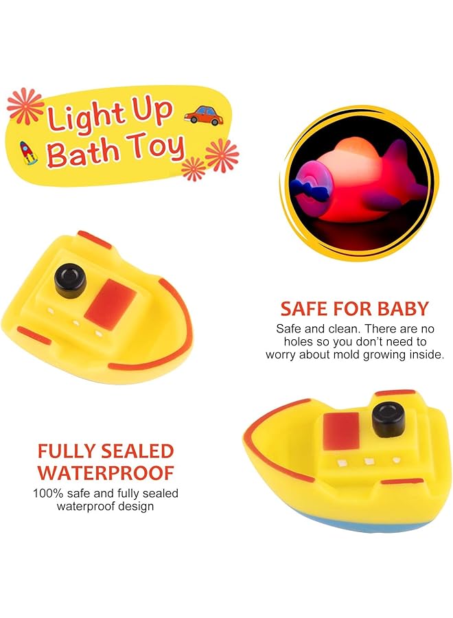 ELECDON مجموعة ألعاب حمام عائمة مضيئة مكونة من 6 قطع للأطفال الصغار وأعياد الميلاد وحمام السباحة وحوض الاستحمام للأولاد والبنات والأطفال في مرحلة ما قبل المدرسة - Image 3