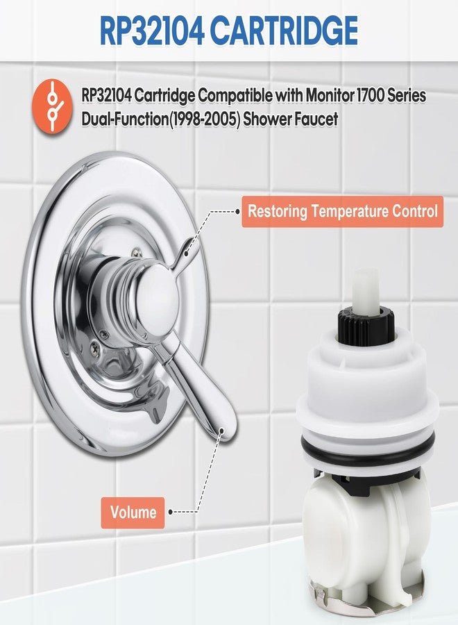 Starry RP32104 Shower Cartridge Replacement for Delta Monitor 1700 Series (1998-2005) Tub and Shower Valve, Dual Function Faucet Cartridge Assembly - Image 5