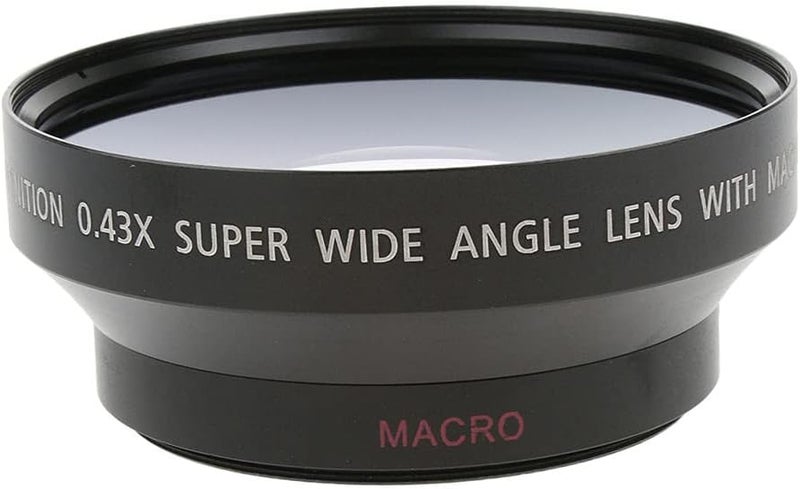klarako 62mm 0.43X Wide Angle + Macro Conversion Lens for Canon SLR Camera DV 0.43X67 Universal (Black) - Image 1