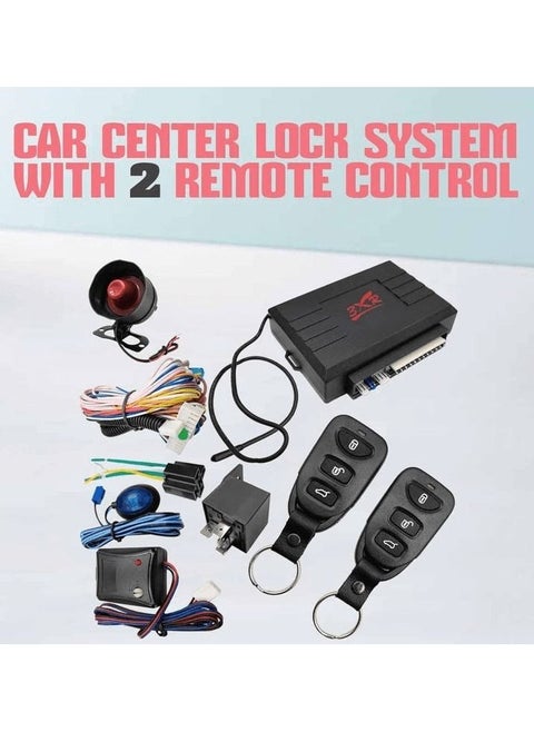 Car Center Lock System With 2 Remote Control, Universal Car Alarm Security Anti-Theft Siren System, 3XR