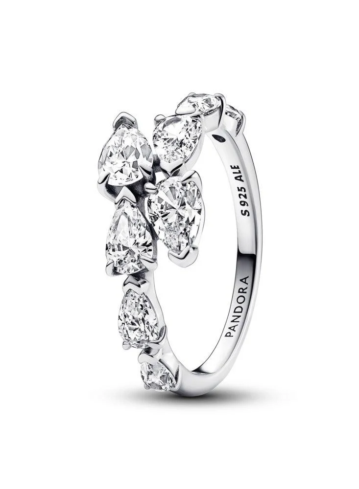 Sparkling Overlapping Band Ring
