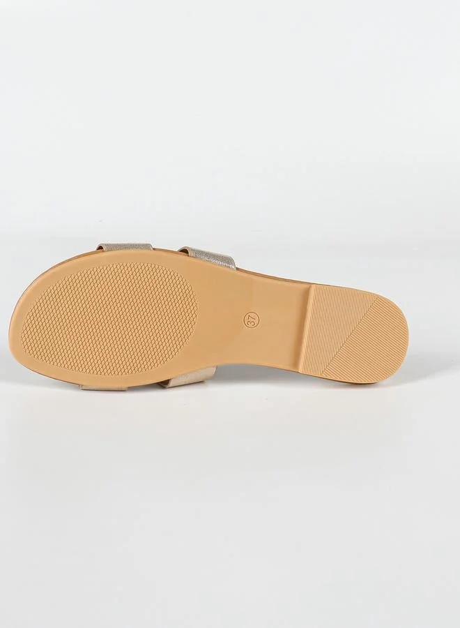 Sneak-a-Peek Sneak-a-Peek Shimmer Strap Open Toe Flat Sandals