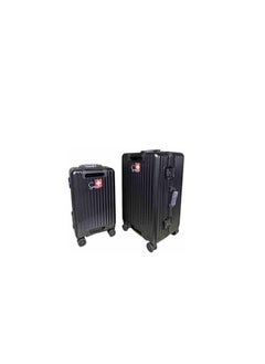 SWISSCASE SWISSCASE Luggage Set Of Two Piece, Hardshell Two-Sided Handle PC Set Of 20 And 24 Inches with Double Spinner Wheels, TSA Lock, Aluminium Frame, BTL-E045-Blackset 