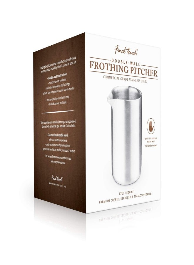 Final Touch Milk Frothing Pitcher for Coffee & Espressos - Double-Wall Insulated 304-Grade Stainless Steel (CAT131) - Image 5