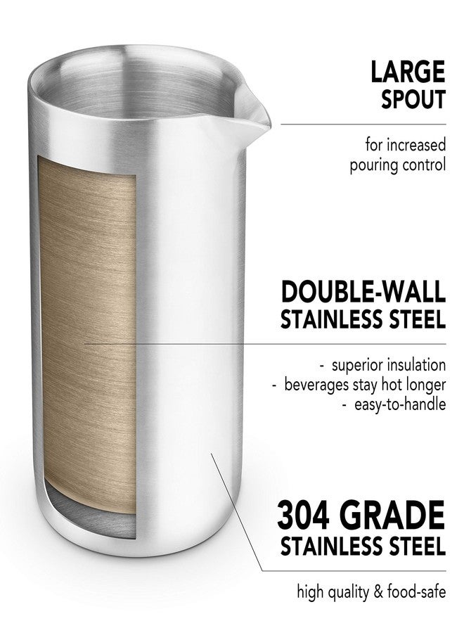 Final Touch Milk Frothing Pitcher for Coffee & Espressos - Double-Wall Insulated 304-Grade Stainless Steel (CAT131) - Image 3