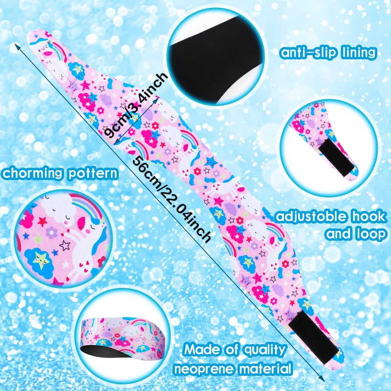 Zhanmai Unicorn Style Kids Adjustable Waterproof Ear Band with Swimming Ear Covers for Ear Protection (22 Inch) - Image 3