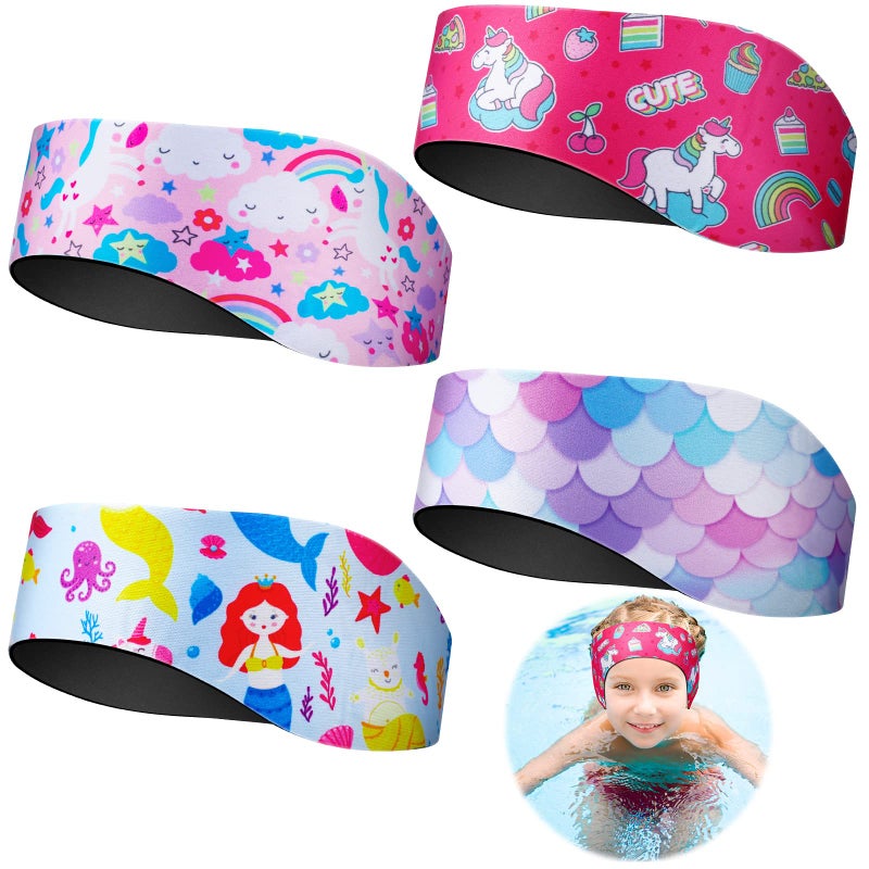 Zhanmai Unicorn Style Kids Adjustable Waterproof Ear Band with Swimming Ear Covers for Ear Protection (22 Inch) - Image 1