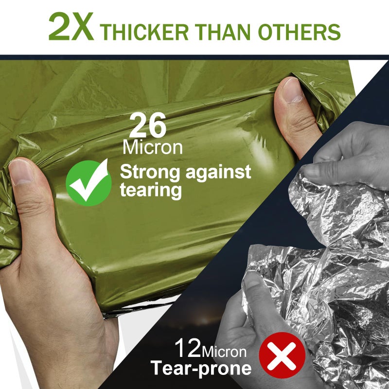 Guijinga 3-Pack Emergency Blanket, Extra-Thick Extra-Large Survival Blanket, Thermal Reflective Emergency Thermal Blanket for Outdoor Adventures, for Camping, Hiking, and Car Emergencies - Image 4