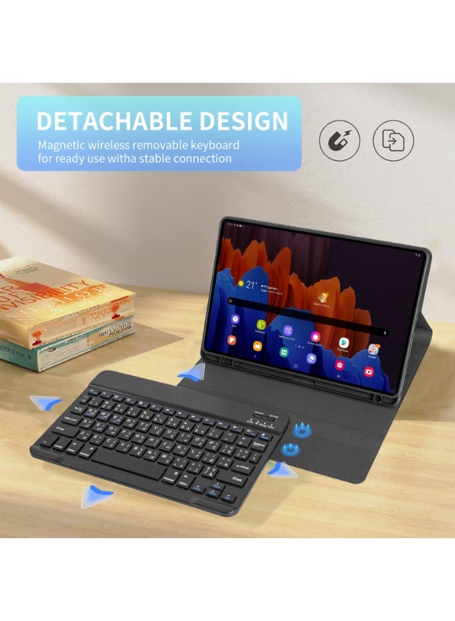 أوتشوانغ حافظة لوحة مفاتيح متوافقة مع سامسونج جالكسي تاب A9 بلس من ، غطاء عربي لاسلكية مغناطيسية قابلة للفصل مقاس 27.9 سم، لسامسونج A9 2023 (SM-X216 &&& X210) - أسود - Image 3
