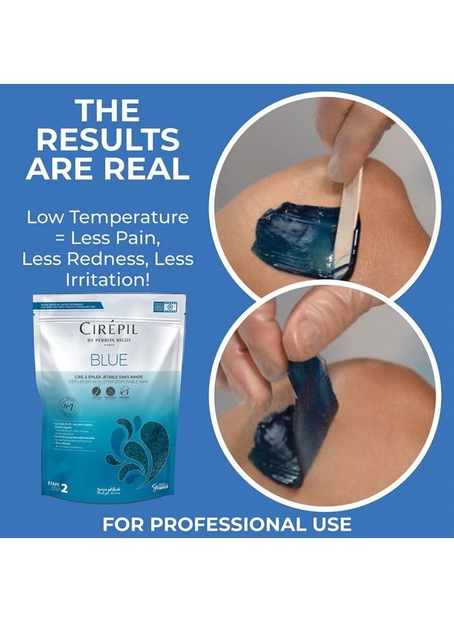 cirepil - Blue - 400g / 14.11 oz Wax Beads Bag - All-Purpose & Unscented - Perfect for Sensitive Skin - Disposable Blue Wax Refill Bag - Fluid Gel Texture, Easy Removal, Peel-Off Wax - No Strips Neede - Image 1