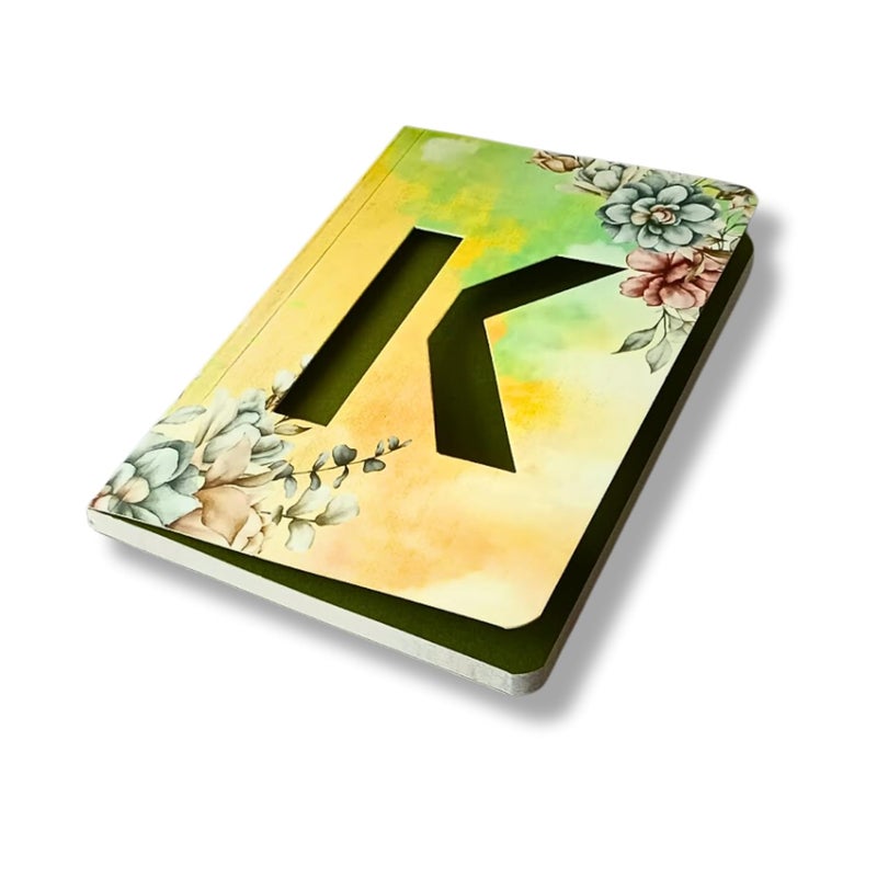 CRAFTOPIX Initial Alphabet K Lasercut Soft Bound Diary Notebook | B6 Size 6" x 4.9" Undated 192 Pages, 80 GSM | Perfect Binding Diary Use As Office, Personal & Journal Diary - Image 1