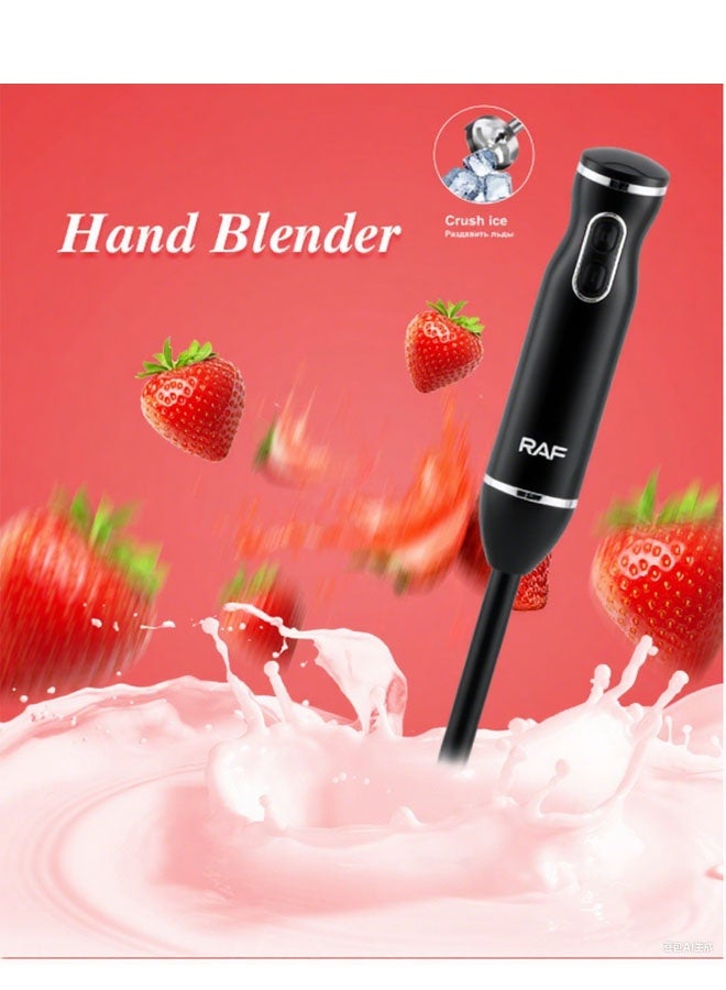 RAF Hand Blender, 600ml Chopping Bowl, 500ml Beaker, Stainless Steel Blades, Dual Speed, 3-in-1 Functionality, Anti-Slip, Perfect for Blending, Chopping, Whisking - Image 2