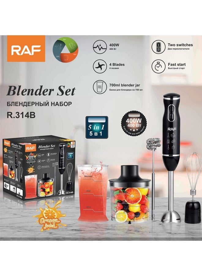 RAF Hand Blender, 600ml Chopping Bowl, 500ml Beaker, Stainless Steel Blades, Dual Speed, 3-in-1 Functionality, Anti-Slip, Perfect for Blending, Chopping, Whisking - Image 1