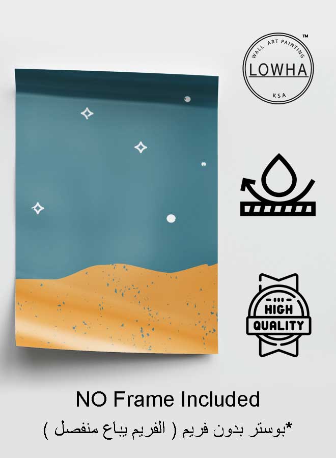 LOWHA Poster Painting Art With Four Separate Pieces Of Double-Sided Stickers Abstract Contemporary Aesthetic Desert For Home Bedroom Living Room And Office Decor - Image 3